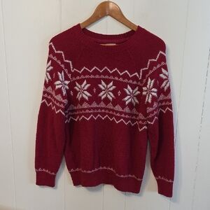 Fat Face Red Scandi Cabincore Knit Sweater Womens S